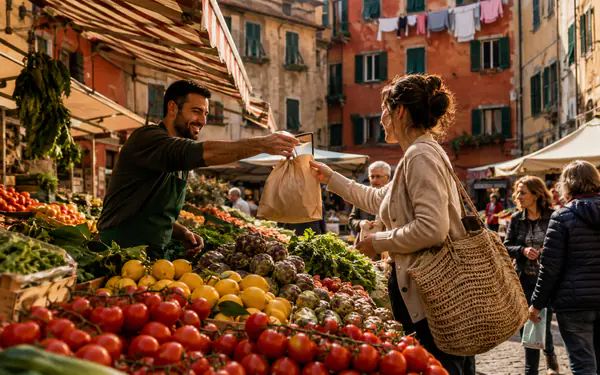 Kupovina na živopisnoj italijanskoj pijaci